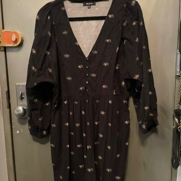 Corduroy Quilted-Bib Mini Dress in Blurred Ikat - Picture 16 of 16